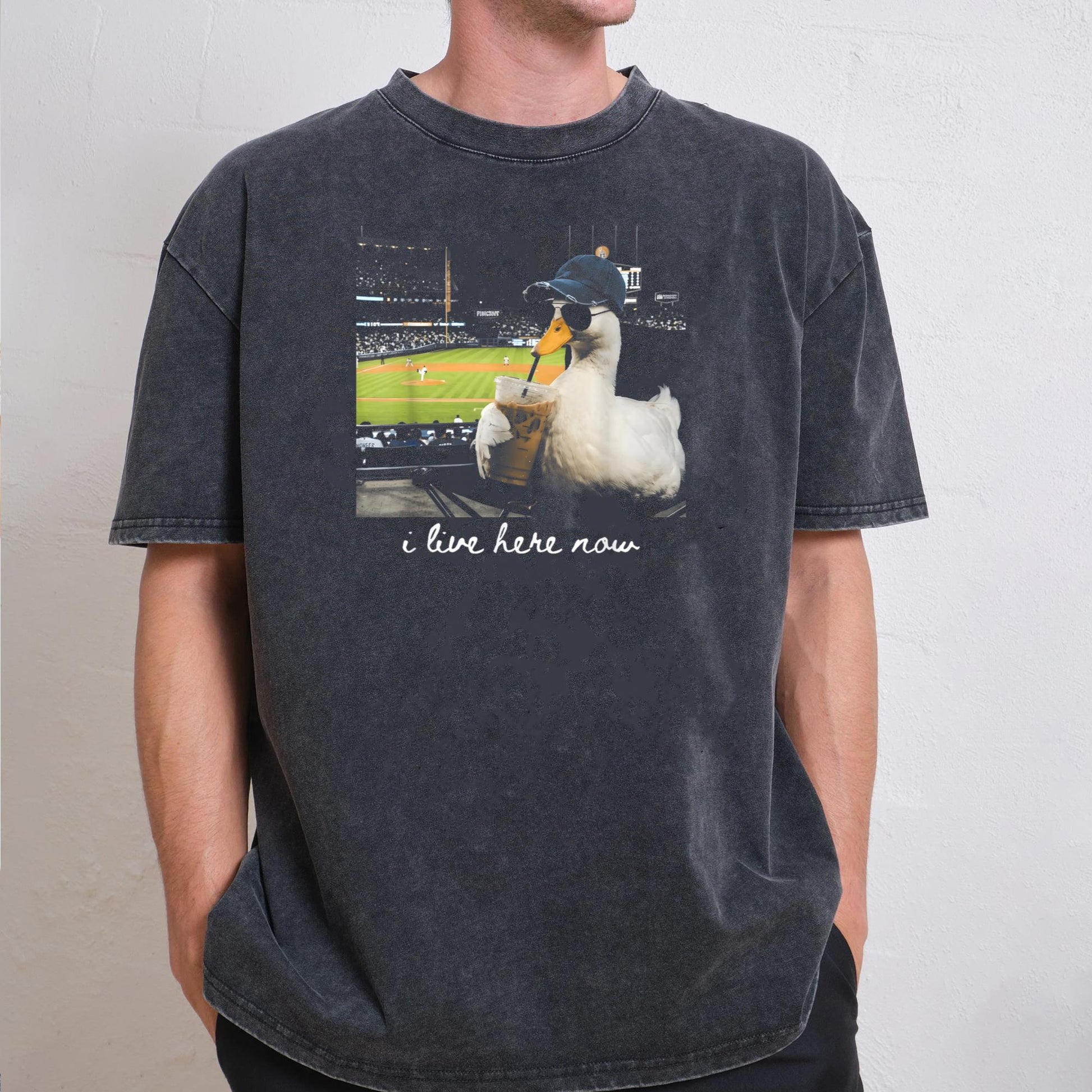 Funny Goose Ballfield Baseball Field I Live Here Now T-Shirt
