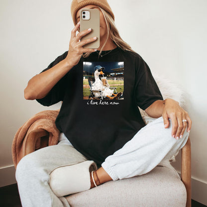 Funny Goose Ballfield Baseball Field I Live Here Now T-Shirt v1