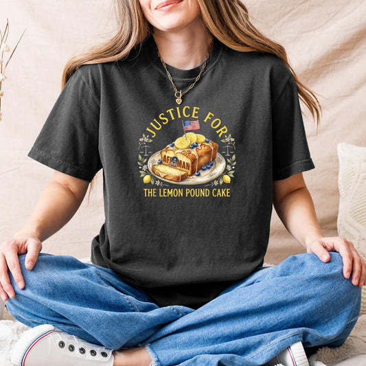 Funny Justice for Lemon Pound Cake Afroman US Flag Trendy T-Shirt