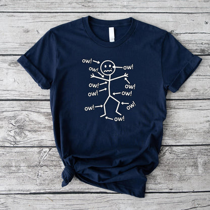 Funny Ow Ow Ow Ow Saying Body Pain Character Humor Sarcastic T-Shirt