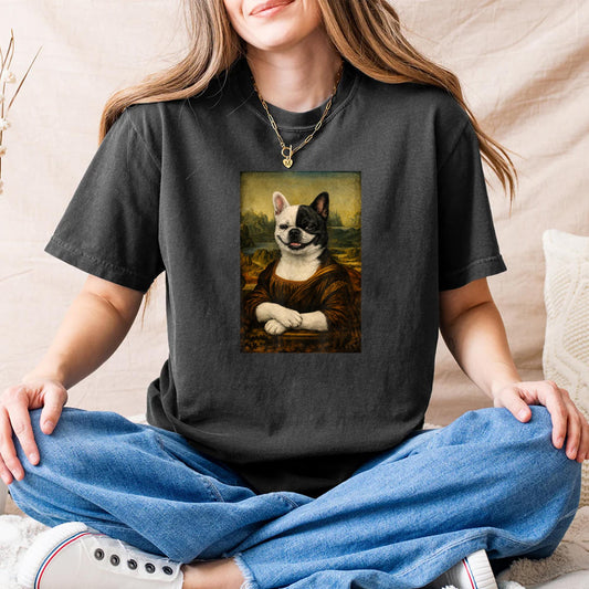 Funny Renaissance French Bulldog Painting Parody Mom Dad T-Shirt