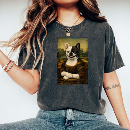 Funny Renaissance French Bulldog Painting Parody Mom Dad T-Shirt