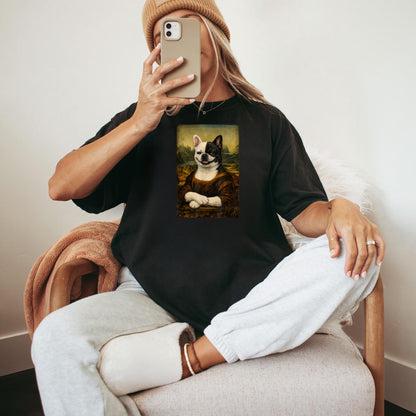Funny Renaissance French Bulldog Painting Parody Mom Dad T-Shirt