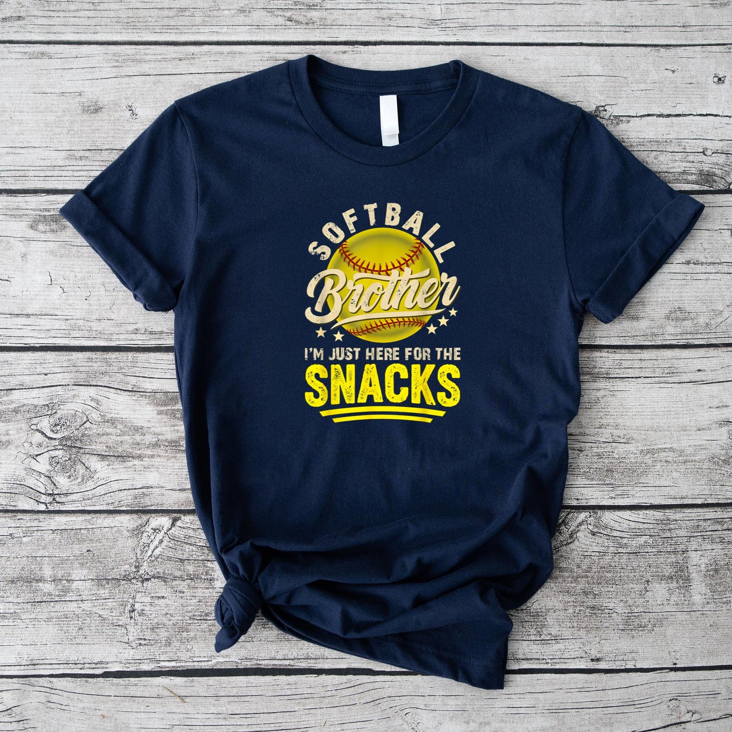 Funny Retro Softball Brother I'm Just Here for The Snacks T-Shirt