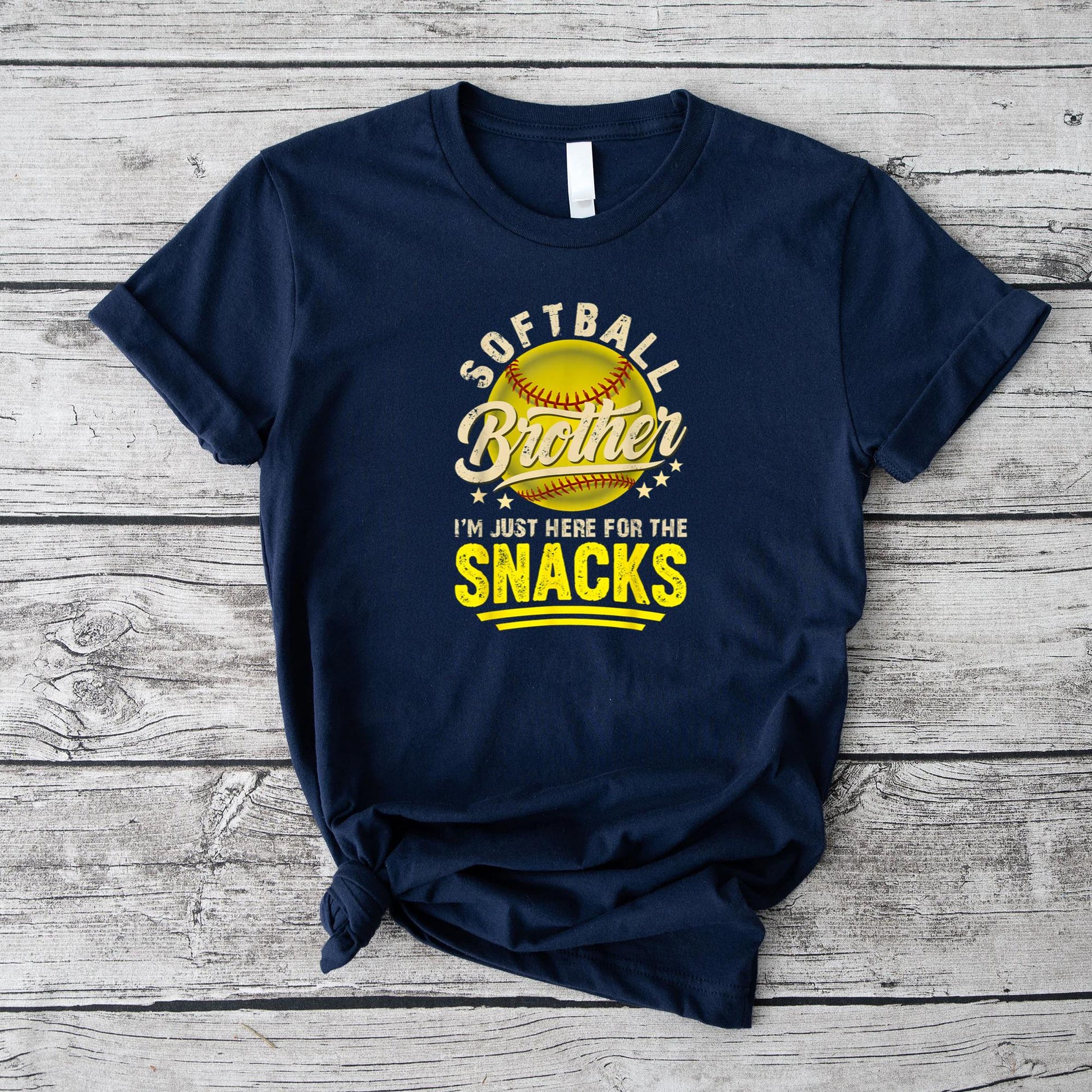 Funny Retro Softball Brother I'm Just Here for The Snacks T-Shirt