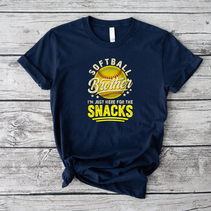 Funny Retro Softball Brother I'm Just Here for The Snacks T-Shirt